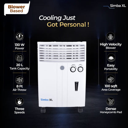 Simba XL Personal Cooler with Blower - 20L, White