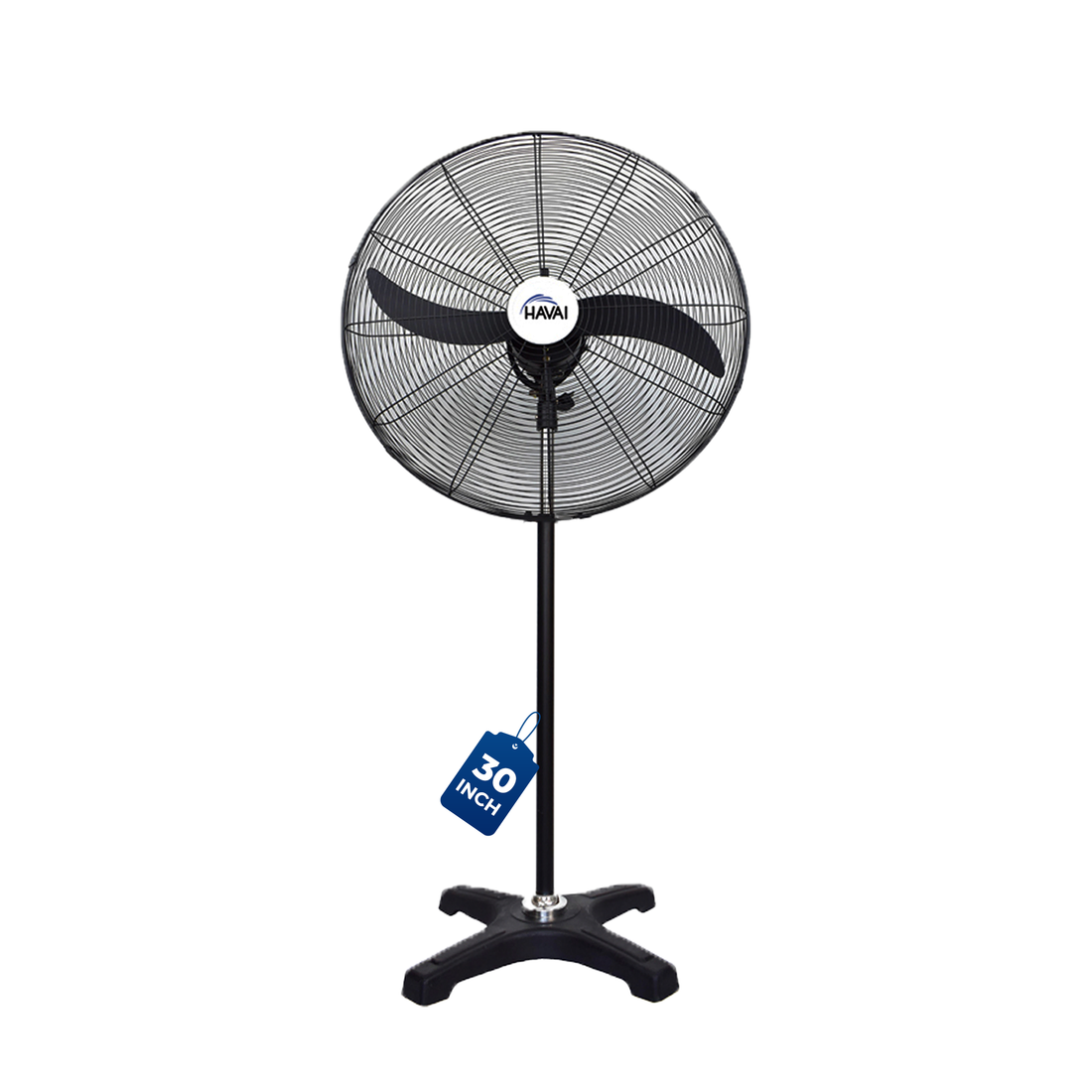 Havai BLDC Pedestal Fan 30 Inch, 50% Savings On Electricity, High Velocity, Heavy Duty Metal For Industrial, Commercial And Residential Use, Assembly Included , Black