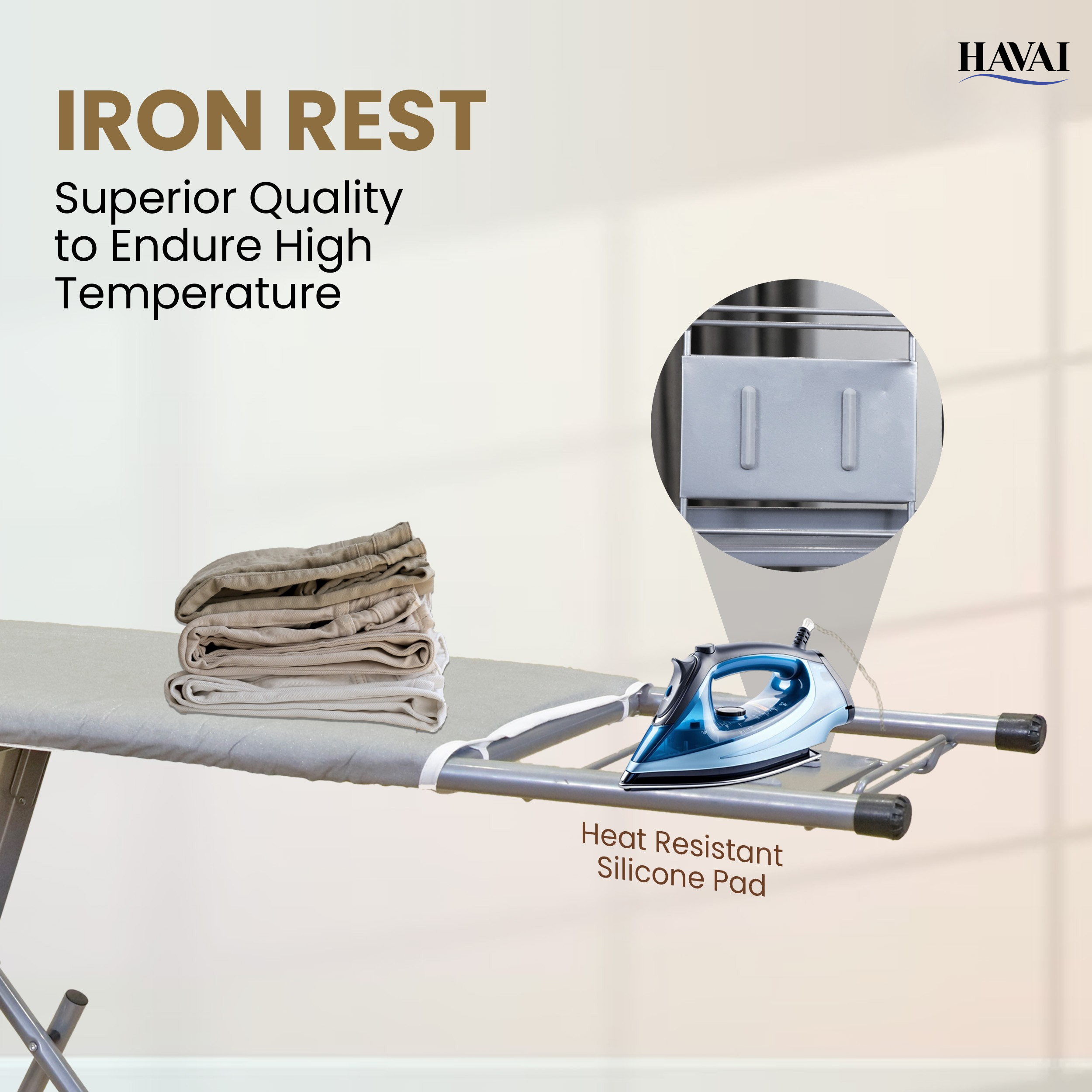 HAVAI Multi-Purpose 2-in-1 Ironing Board with Ladder | Convertible Iron Table for Ironing Clothes | Multi-Use Three Step Ladder Fully Foldable