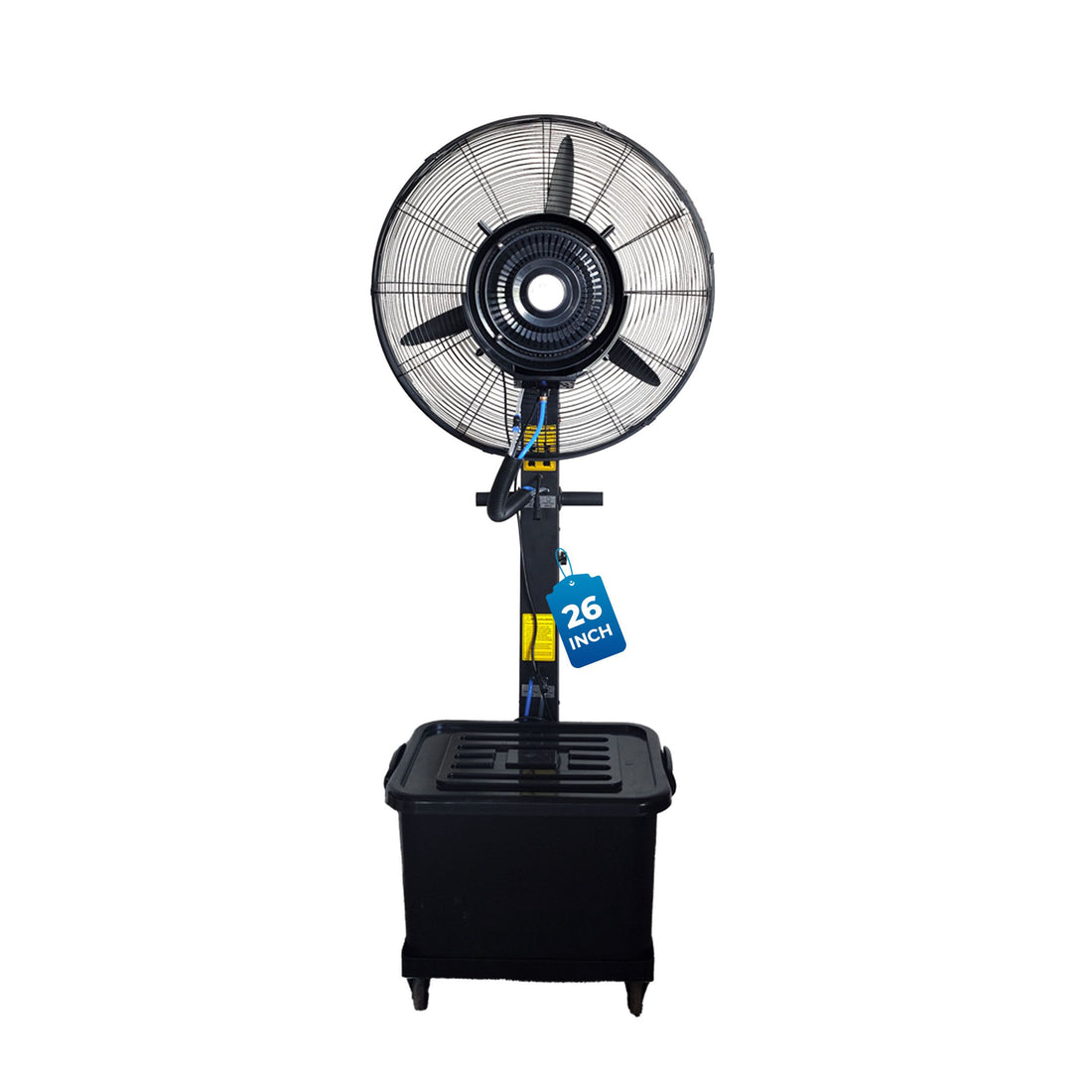 26″ Commercial Mist Fan, 260W Copper Motor | 10m Spray | Manual Mist Control | Aluminium Blade | Finger-Proof Grill | 41L Tank | Fixed 6ft Height | 48-Hour Installation & 1-Year Warranty