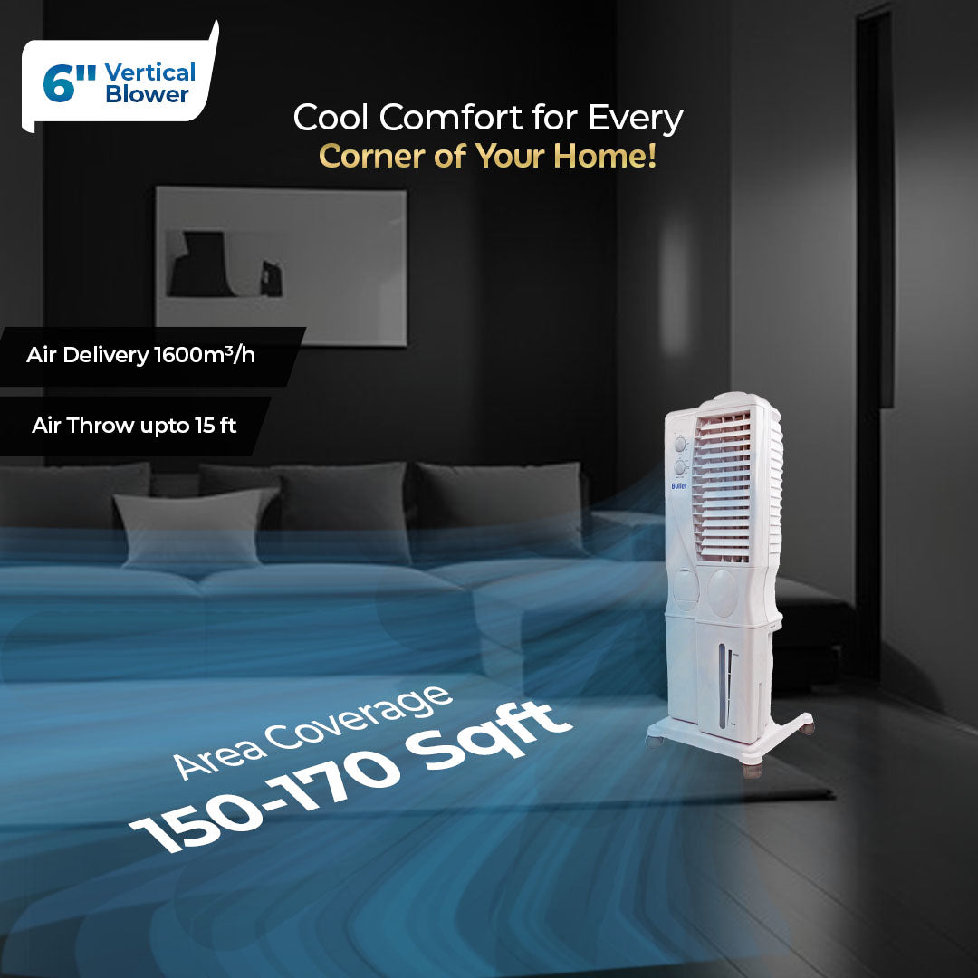 Bullet Tower Air Cooler - 20 Liter, White