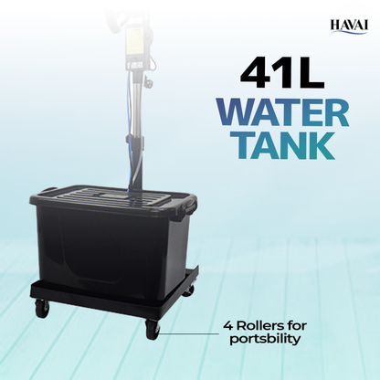 Havai 30" BLDC Mist Fan – Adjustable Height 4.5–6.5 ft | 100–210W Copper Motor | 6–10m Spray | 41L Tank | 1200 sq ft Coverage | 4 Speeds | Aluminium Blade | Low Noise <60dB | Rollers for Portability