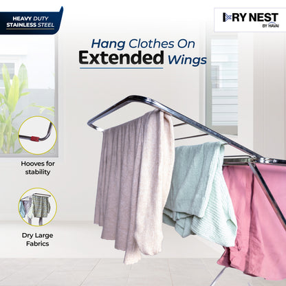 DryNest by HAVAI – 3.5 KG Premium Clothes Drying Stand | 3-Way Foldable Airer | 20 Rust-Free Steel Drying Rails | Heavy-Duty &amp; Portable | 1-Year Warranty | Balcony &amp; Indoor Friendly