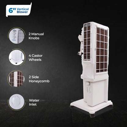 Bullet Tower Air Cooler - 20 Liter, White