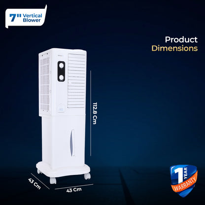 Desert Tower XL Cooler with Powerful Vertical ABS Blower - 42 L, White