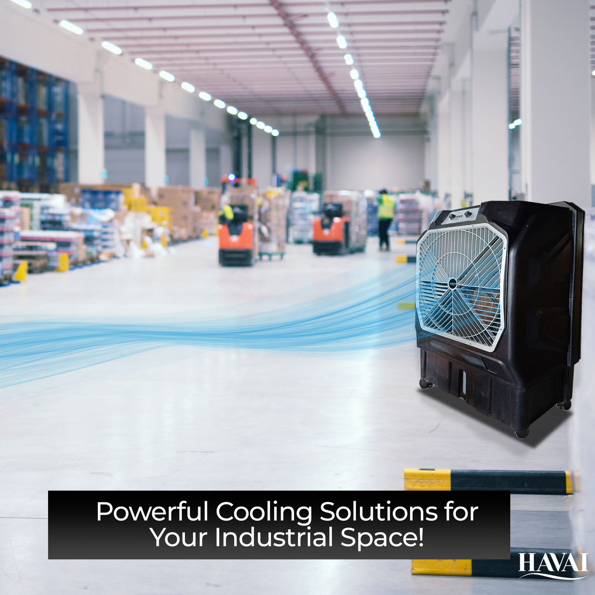 HAVAI Thunder 200 Tent Cooler | 30-Inch Heavy-Duty 3-Leaf Blade | 10,000 m³/hr Air Delivery | 175 Litre Water Tank | 550W Powerful Motor | Single-Phase Aluminium Winding Motor|1-Year Warranty)