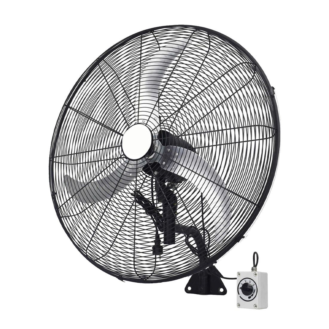30" BLDC High-Speed Wall-Mount Fan – 3-Blade Design, Energy Efficient (20W-135W), 700-1400 RPM, 18,000 M³/Hr Airflow, 75-Foot Air Throw, 4-Speed Control, 2-Year Warranty
