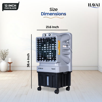 Thunder 12 inch Tower Air Cooler | 40L Tank |150 sq ft Rooms |10 ft Throw | 12-Inch Fan Blade | 40L Large Tank | Honeycomb Pad | 10 Ft Air Throw | 1 Year On-Site Warranty| Auto Louver | 3 Speed
