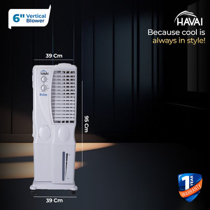 HAVAI Bullet Tower Air Cooler - 20 Liter, White