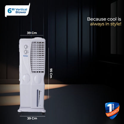 Bullet Tower Air Cooler - 20 Liter, White