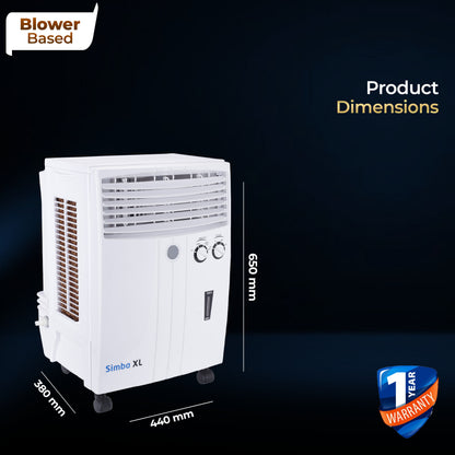 Simba XL Personal Cooler with Blower - 20L, White
