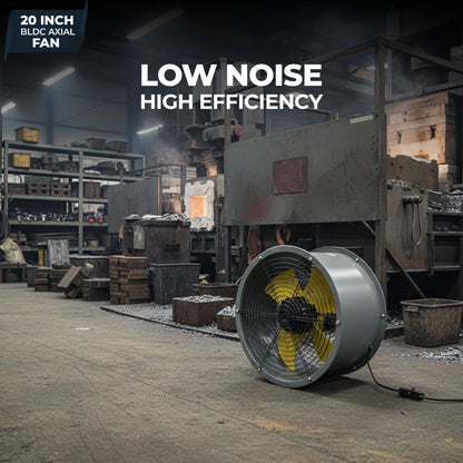 20-Inch Heavy Duty BLDC Axial Fan | Maintenance-Free BLDC Motor | 4-Leaf 2mm Aluminium Blades | 9-Speed Digital Controller | 600–13,000 m³/hr | 35W–350W | 2-Year Warranty
