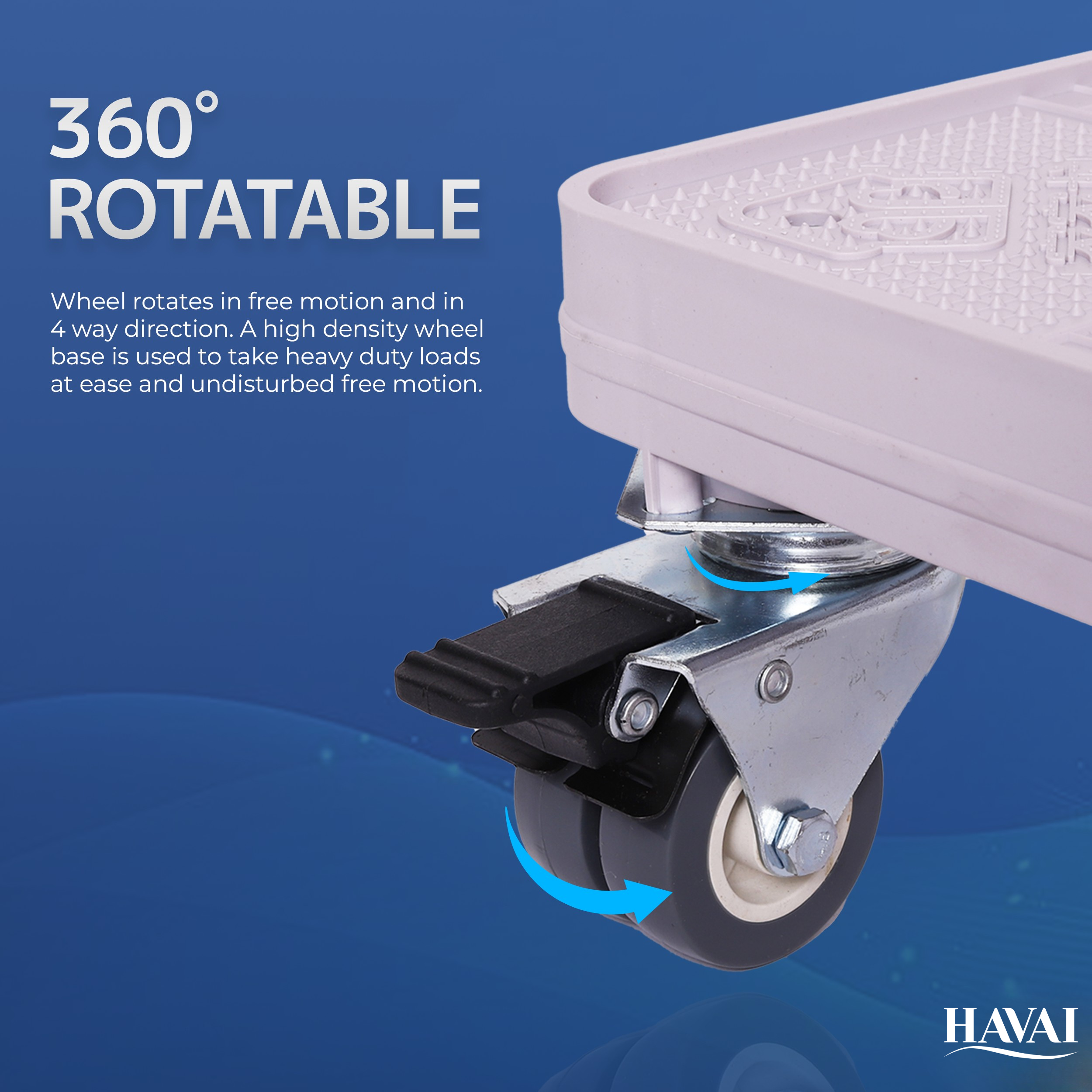 HAVAI Premium Trolley Stand with Wheels – For Heavy Duty Adjustable Top Load Washing Machine/Refrigerator/Fridge/Dishwasher/Air Cooler: Colour - Bluish Grey