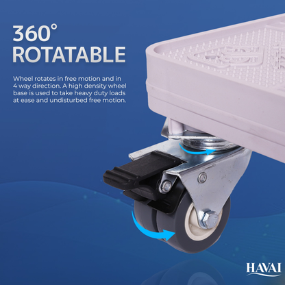 HAVAI Premium Trolley Stand with Wheels – For Heavy Duty Adjustable Top Load Washing Machine/Refrigerator/Fridge/Dishwasher/Air Cooler: Colour - Bluish Grey