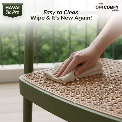 HAVAI SitPro Premium Plastic Chair for Home, Office &amp; Café | Modern Ergonomic Design | Heavy-Duty Reinforced Frame | Indoor &amp; Outdoor Use | Stackable | Pack of 2 | 1-Year Warranty | Made in India