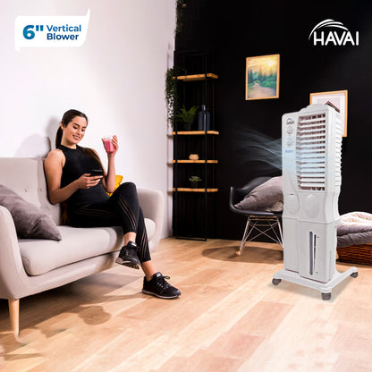 HAVAI Bullet Tower Air Cooler - 20 Liter, White
