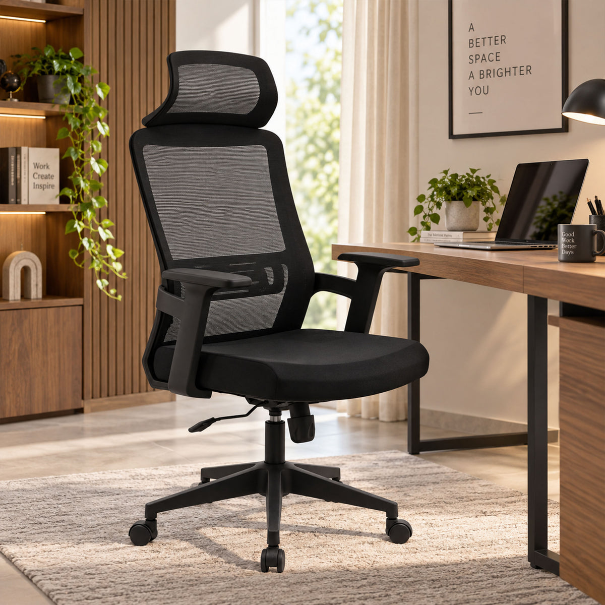 HAVAI Ergolite XL Ergonomic Office Chair with Adjustable Height &amp; Recline - Black