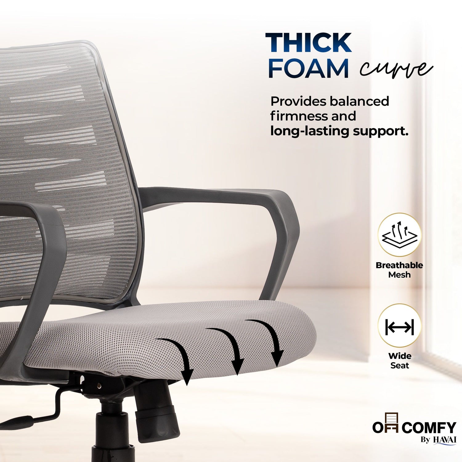 Navy Grey Low Back Ergonomic Mesh Office Chair |  Single Lock Tilt Mechanism | Mild Steel EPC Base | Class 4 Gaslift  | Fixed Armrests | 50mm Casters | Breathable Mesh Back