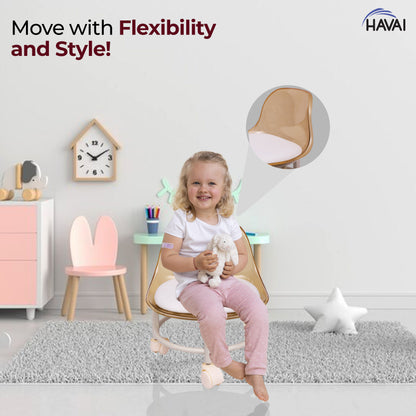 HAVAI Rolling Chair – 360° Rotatable Wheels, Backrest, Wide Seating Surface, Playful Chair for Active People