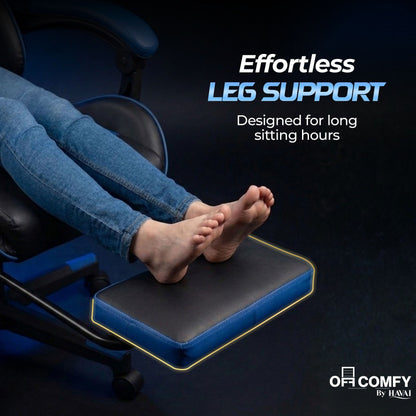 HAVAI Vortex BLUE Gaming Chair | Ergonomic High Back Computer Chair with Linkage Armrests | Reclining &amp; Folding Backrest | Premium 0.55mm PVC Upholstery | High Density Foam Cushion | Class 1 Gas Lift | 320mm Nylon Base | Heavy Duty Wheels | (Blue &amp; Black)