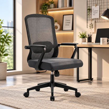Havai Flexa Mid Back Executive Office Chair | Ergonomic Mesh - Black