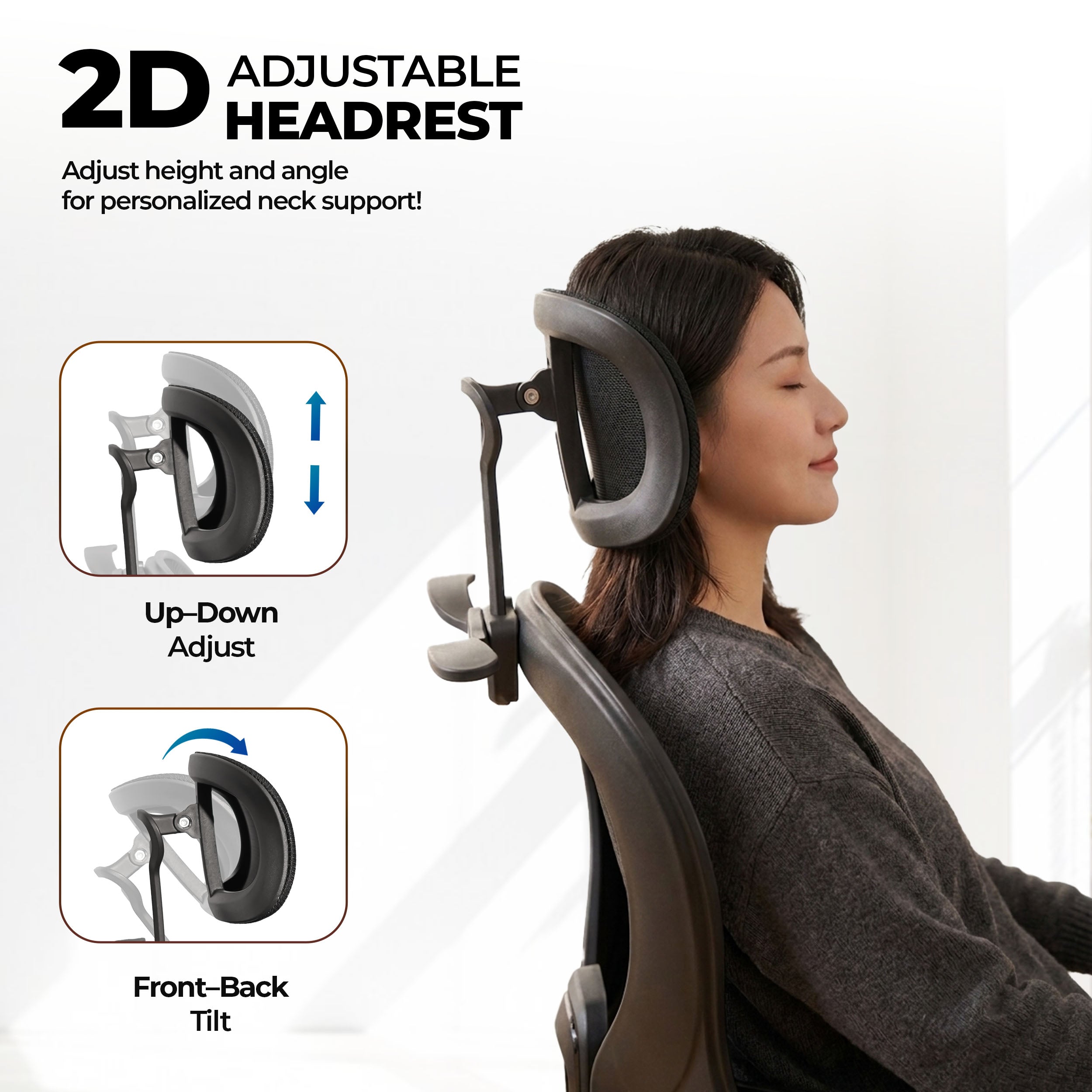 HAVAI Velmora Ergonomic Office Chair | High Back Mesh Chair with Reclining Mechanism, Adjustable Armrest, Headrest &amp; Lumbar Support | Nylon Base &amp; Wheels | Executive/WFH Chair (Black)