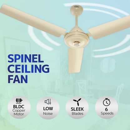 HAVAI Spinel BLDC Ceiling Fan 28W, 1200mm Blade with Remote - Ivory