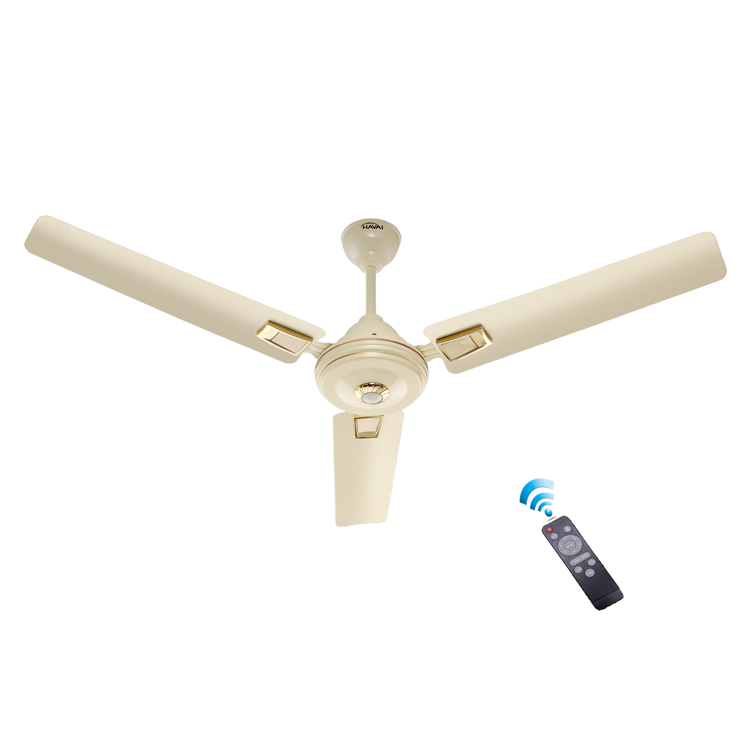 HAVAI Spinel BLDC Ceiling Fan 28W, 1200mm Blade with Remote - Ivory, Leaf Deco