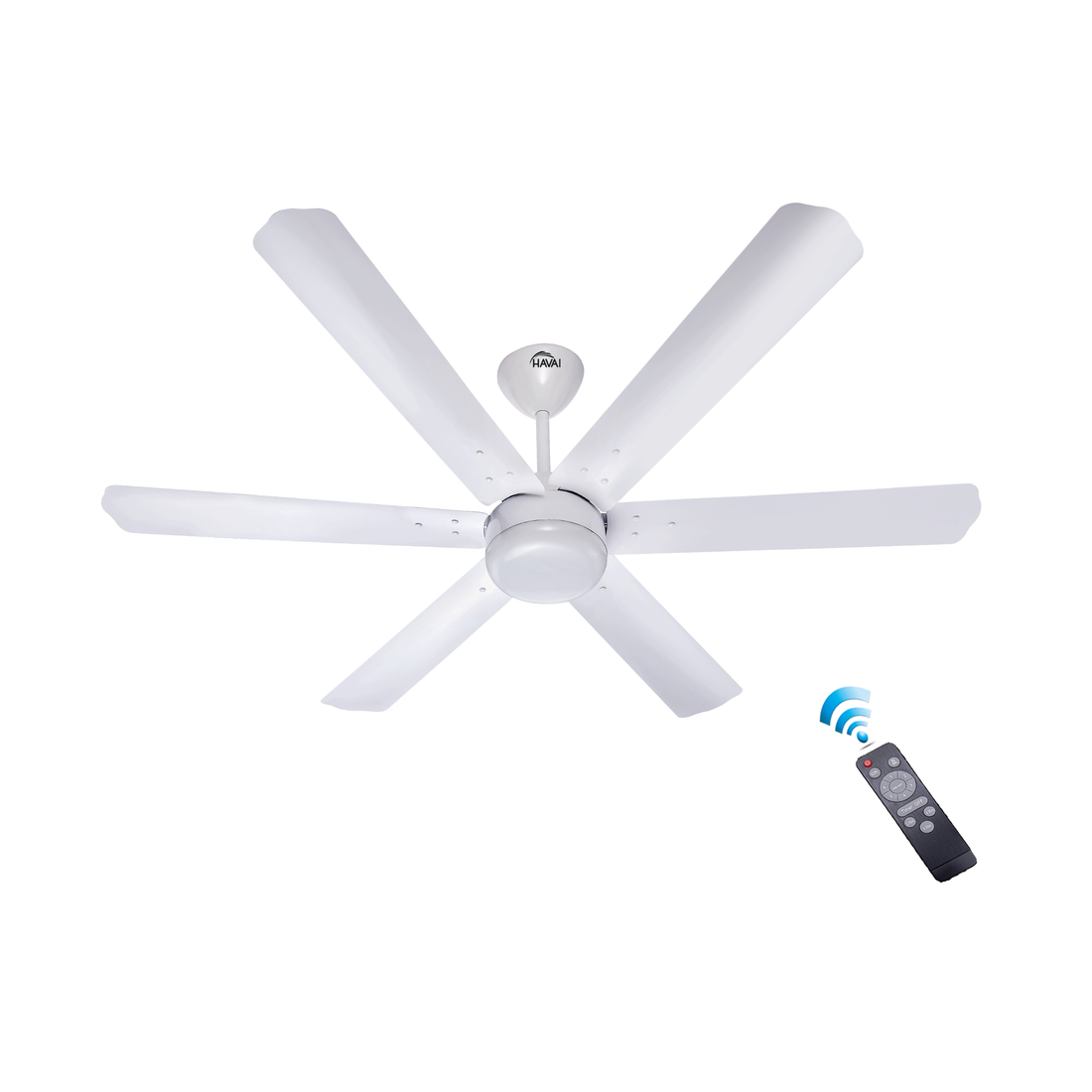 HAVAI Spinel BLDC Ceiling Fan 35W, 1200mm Blade with Remote - White,0.5W LED Light