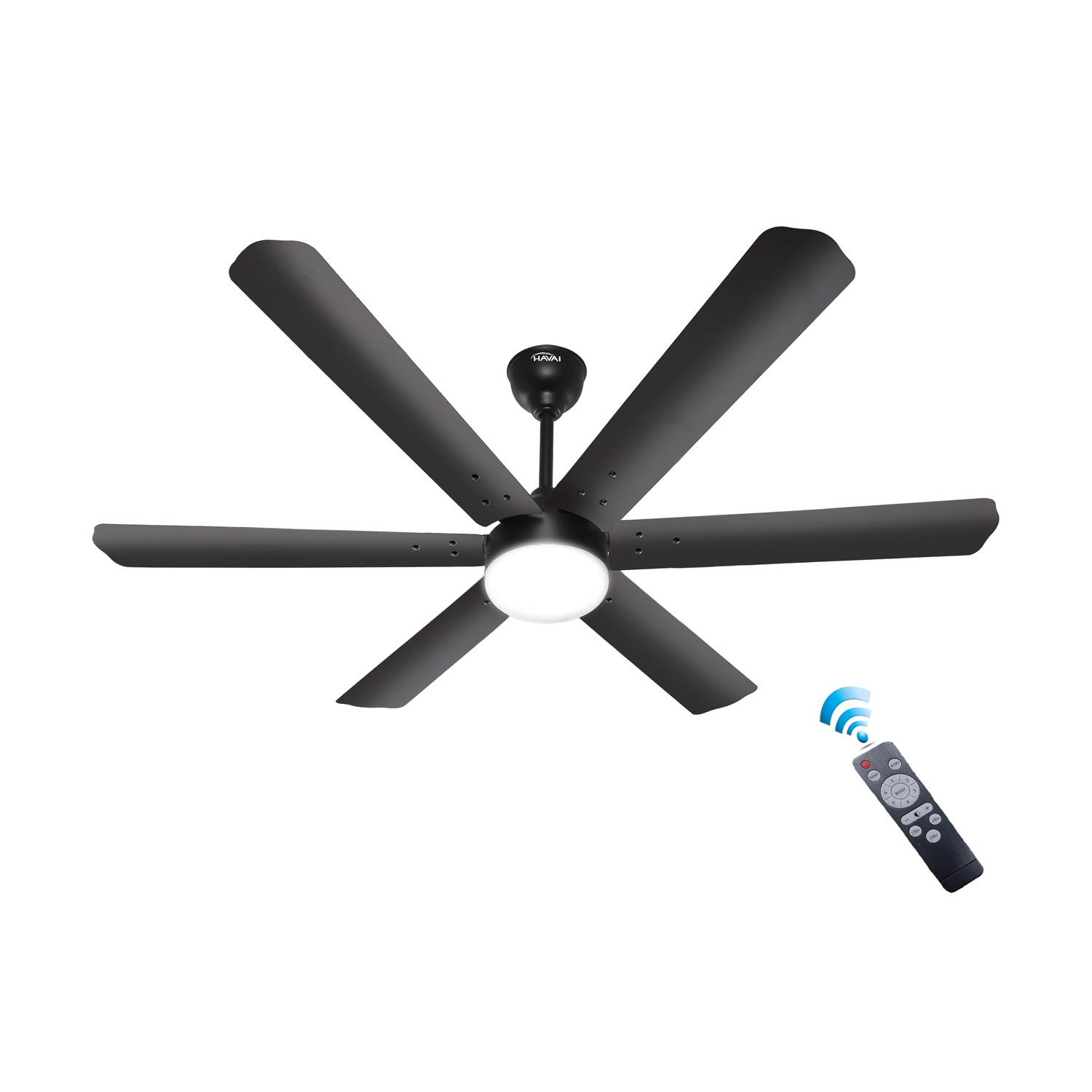 HAVAI Spinel BLDC Ceiling Fan 35W, 1200mm Blade with Remote - Smoky Brown,0.5W LED Light