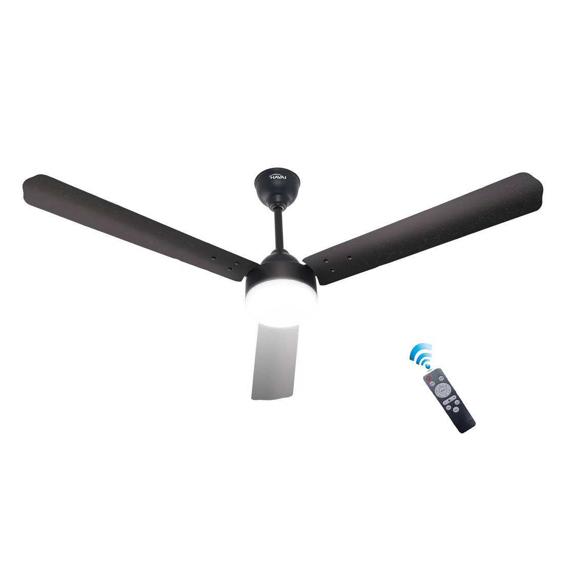 HAVAI Spinel BLDC Ceiling Fan 28W, 1200mm Blade with Remote - Smoky Brown,9W LED Light
