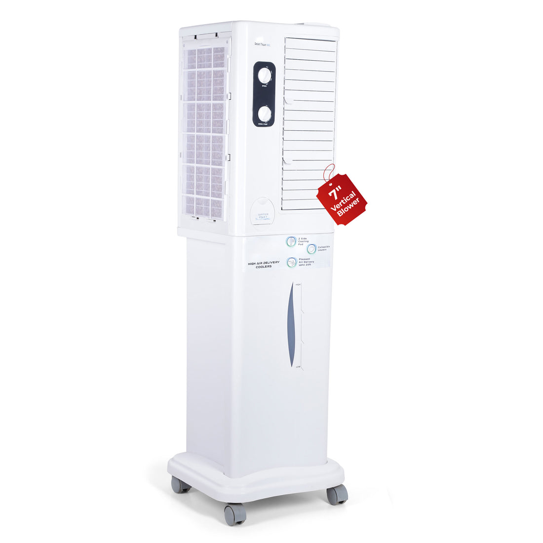 Desert Tower XXL Cooler with Powerful Vertical ABS Blower - 60 L, White