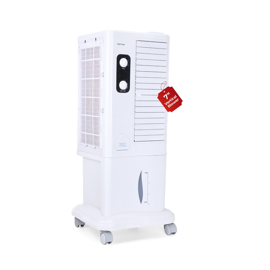 Desert Tower Cooler with Blower, 22 L, White
