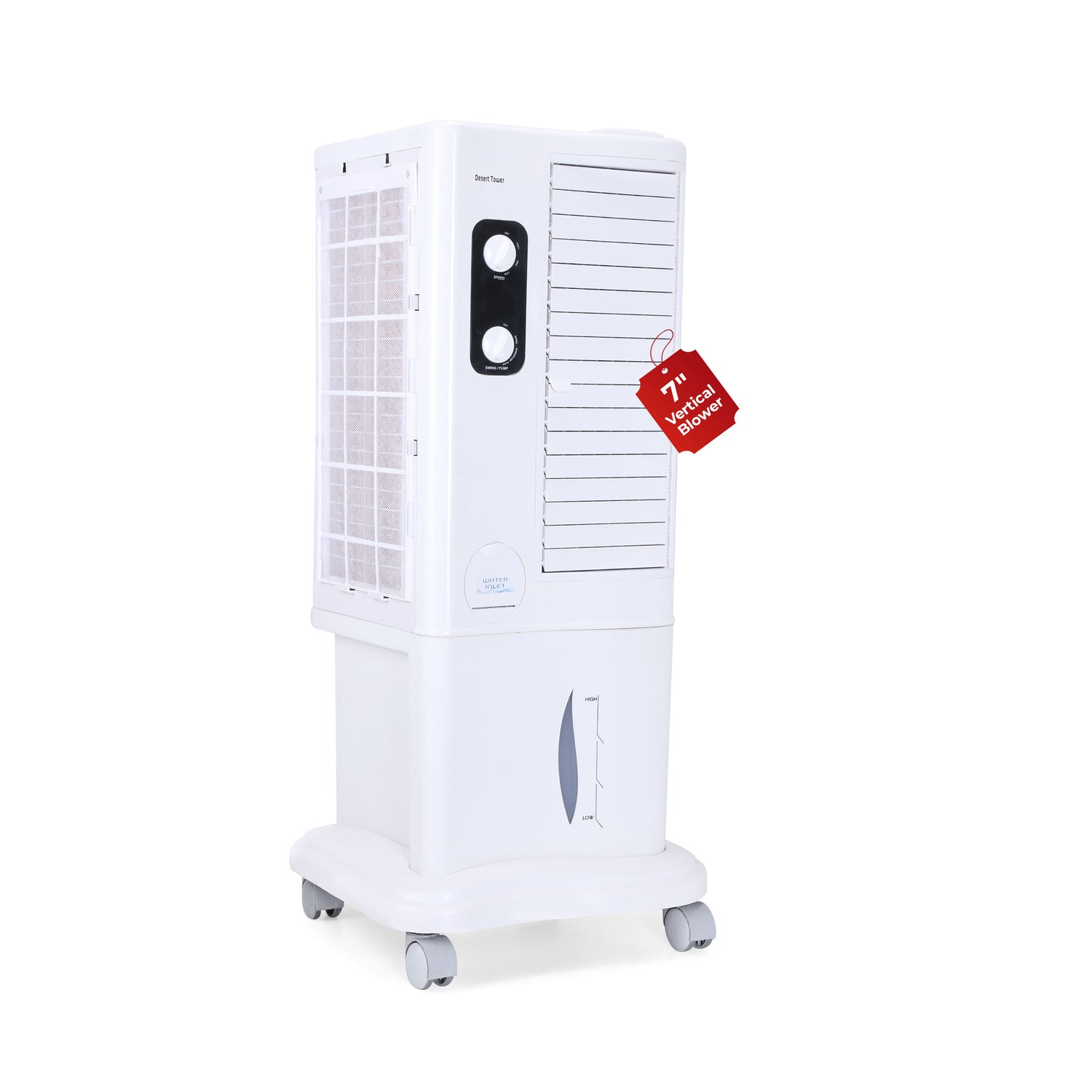 Desert Tower Cooler with Blower, 22 L, White