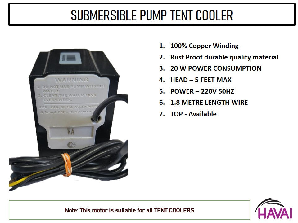 Submersible Pump - For Tent Cooler - Copper Winding