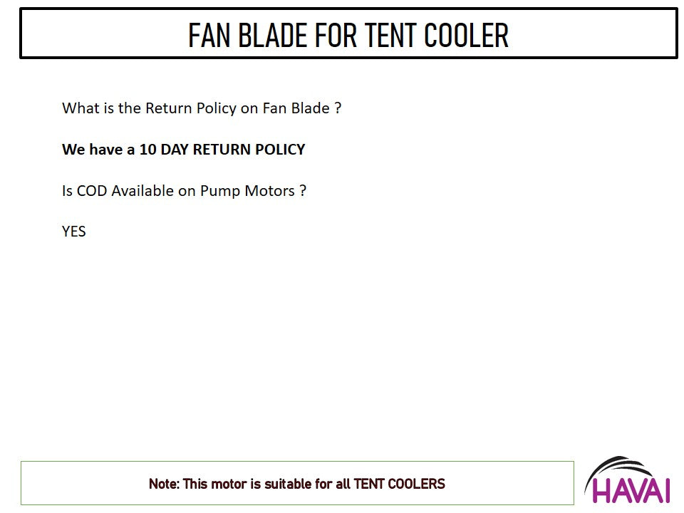 Fan Blade 3 Leaf - 30 Inches - Plastic Moulded - For Tent Coolers