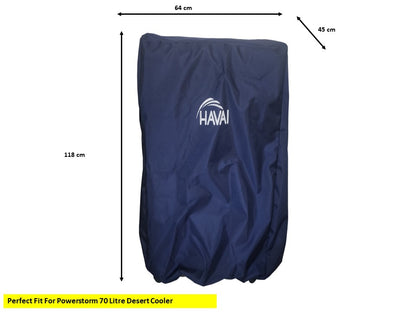 HAVAI Premium Cooler Cover for Hindware Powerstorm 70 Litre Desert Cooler Water Resistant.Cover Size(LXBXH) cm: 64 X 45 X 118