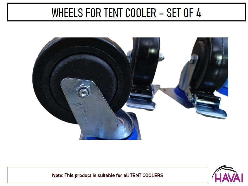 Wheels High Grade PU Moulded - Set of 4 - For Tent Coolers
