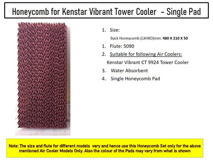 HAVAI Honeycomb Pad - Side - Pack of 1 - for Kenstar Vibrant CT 9924 Litre Tower Cooler