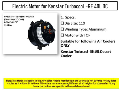 Main/Electric Motor - For Kenstar Turbocool -RE 40L Desert Cooler