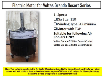 Main/Electric Motor - For Voltas Grand 52 Litre Desert Cooler