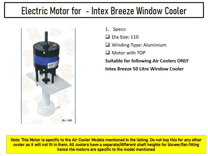 Main/Electric Motor with Pump Body - For Intex Breeze 50 Litre Window Cooler