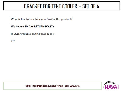 Bracket Support for Motor - Set of 4 - For Tent Coolers