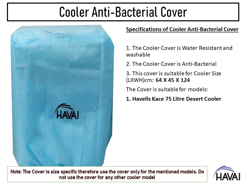 HAVAI Anti Bacterial Cover for Havells Kace 75 Litre Desert Cooler Water Resistant.Cover Size(LXBXH) cm: 64 X 45 X 124