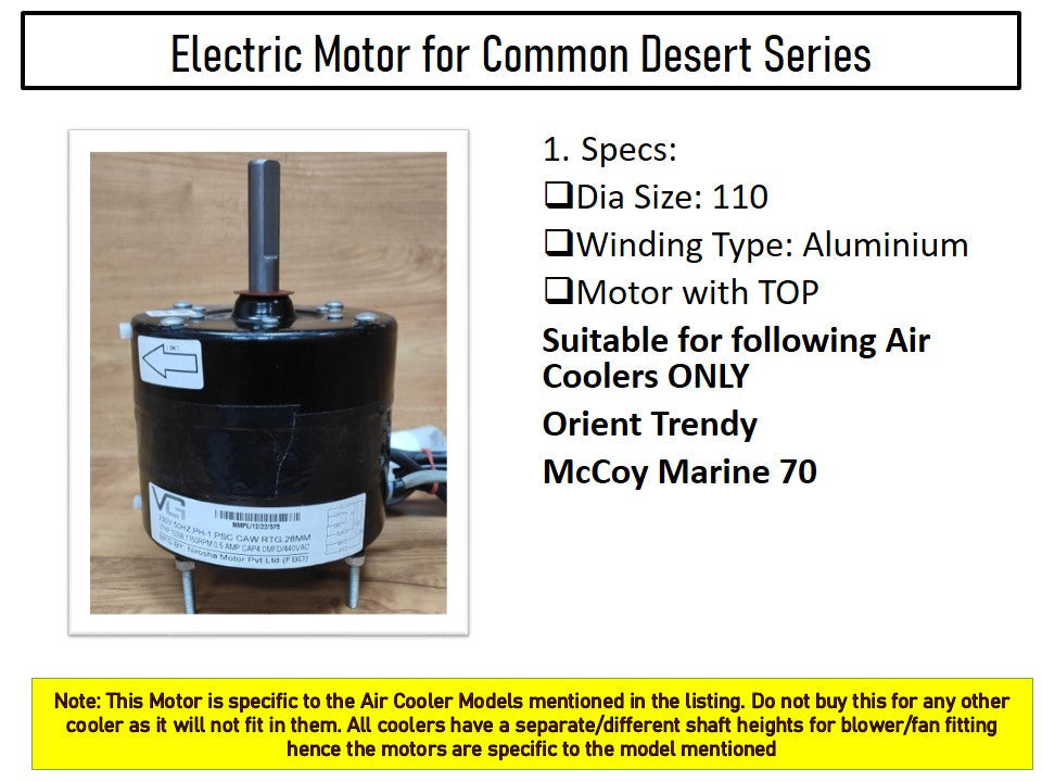 Main/Electric Motor - For McCoy Marine 70 Litre Desert Cooler