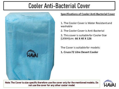 HAVAI Anti Bacterial Cover for Hindware Cruzo 72 Litre Desert Cooler Water Resistant.Cover Size(LXBXH) cm: 66 X 40 X 126