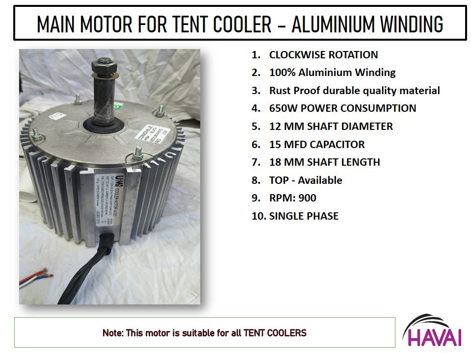 Main/Electric Motor - For Tent Cooler - Aluminium Winding