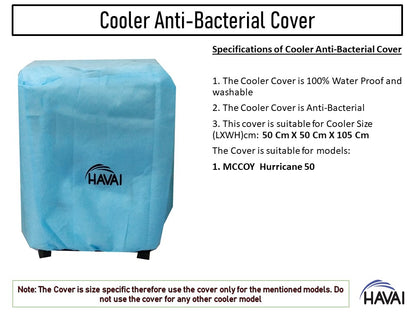 HAVAI Anti Bacterial Cover for McCoy Hurricane 50 Litre Desert Cooler Water Resistant.Cover Size(LXBXH) cm: 50 x 50  x 105