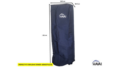 HAVAI Premium Cooler Cover for USHA AEROSTYLE 50 Litre Tower Cooler Water Resistant.Cover Size(LXBXH) cm: 39.5  x 36.6  X 131