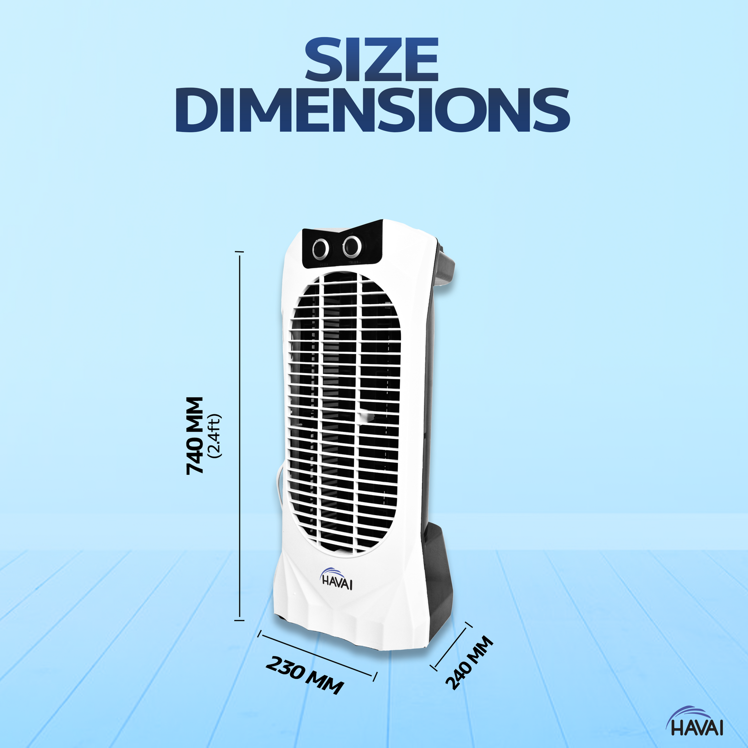 HAVAI Coral Tower Fan - White and Black